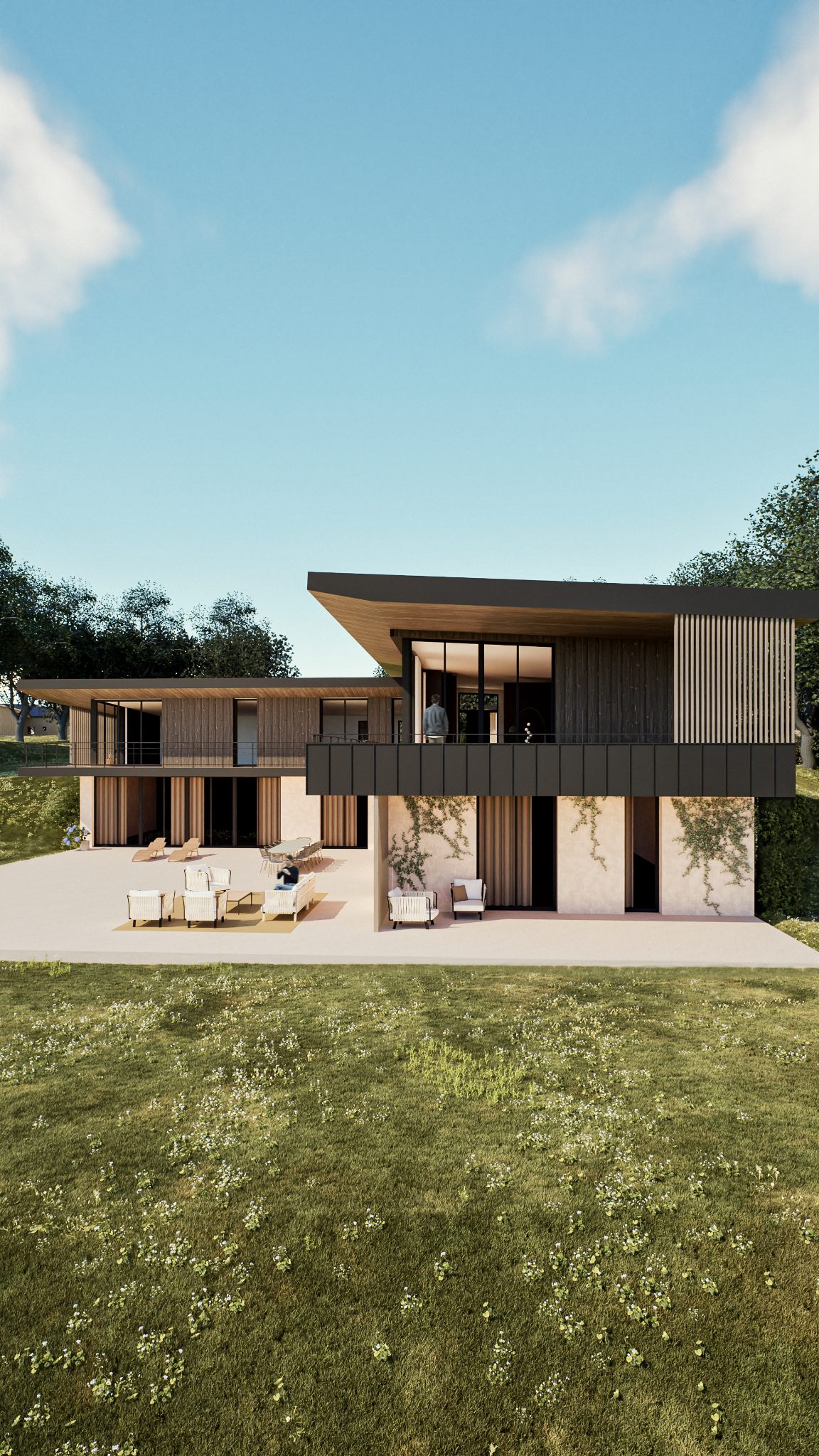 Rendu Vetical Maison Moderne Mézidon Vallée d'Auge