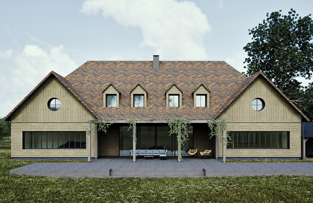 Manoir en bois et tuile