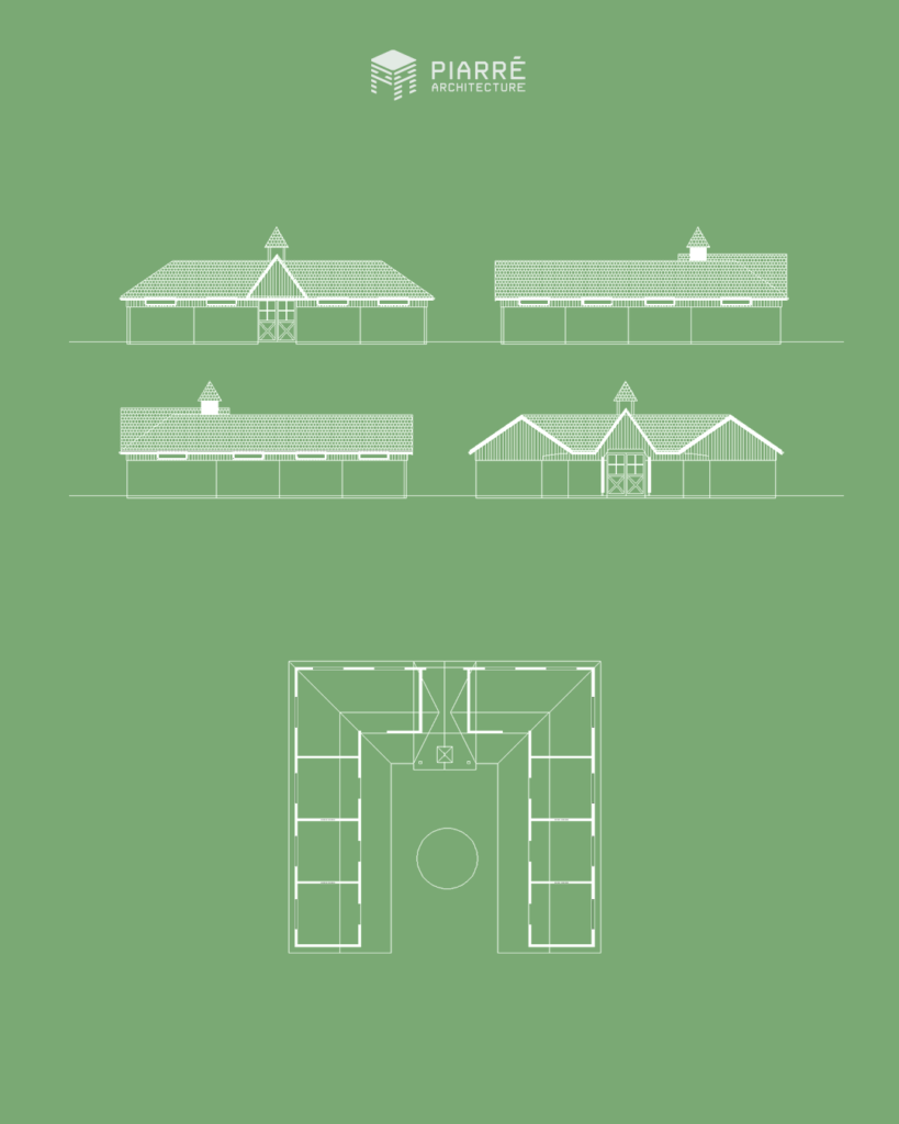 Piarré plan 2D Barn Cour étalon