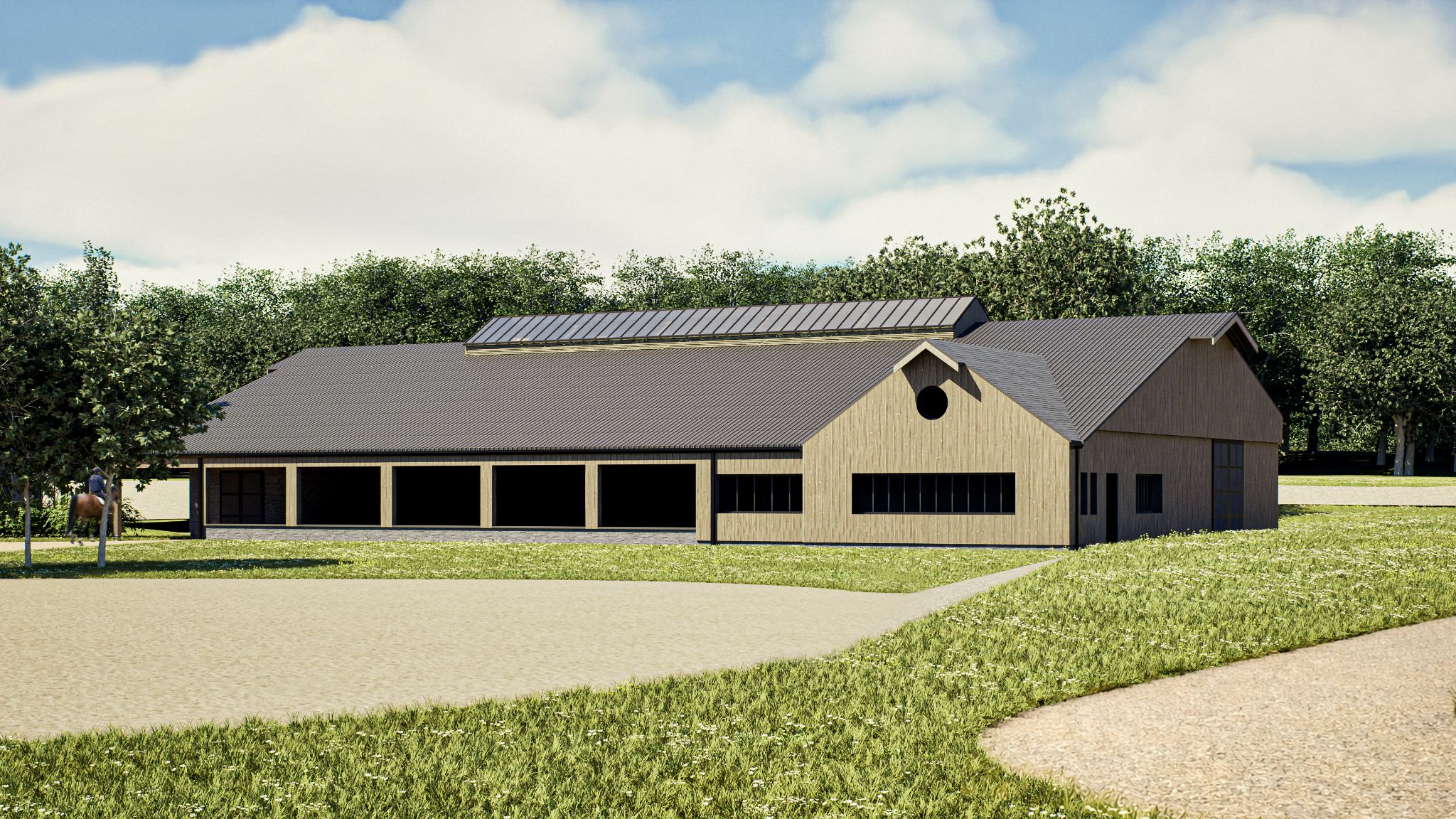 Barn en béton et bois