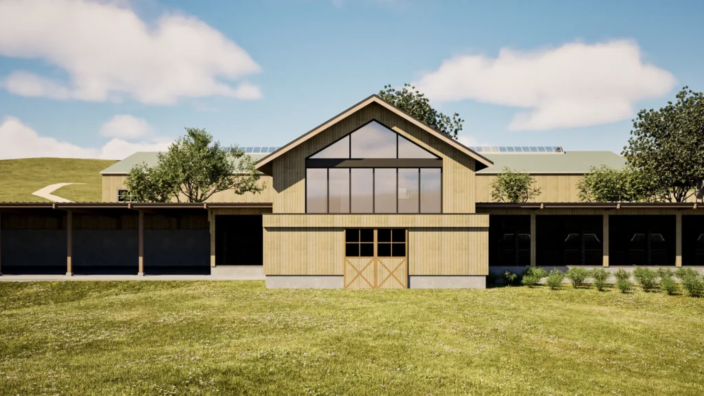 barn en bois et béton