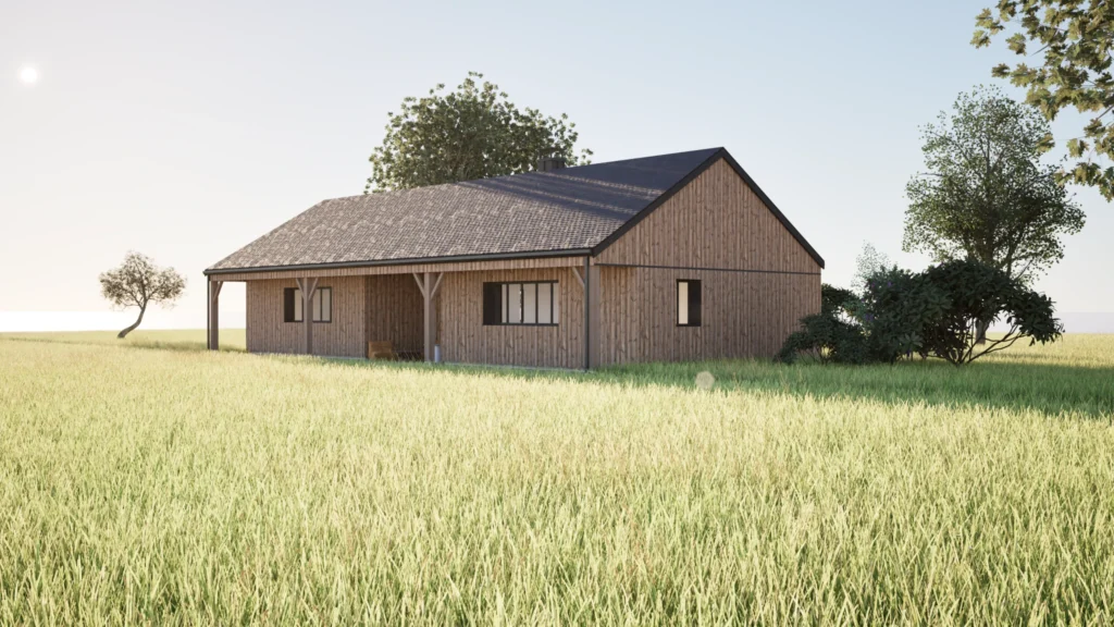 maison 130m2 bardage bois